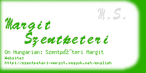 margit szentpeteri business card